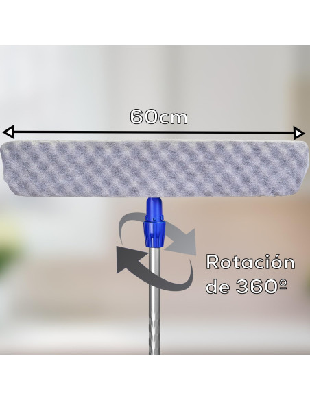 PACK SOPORTE+RECAMBIO 50 GASAS ATRAPAPOLVO+12 GASAS MICROFIBRA LIMPIEZA EN HÚMEDO BLANCOPLATA