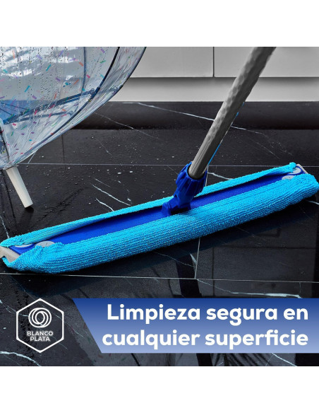 RECAMBIO WET MOP AZUL MICROFIBRA 22X60 BLANCOPLATA 12 UNIDADES