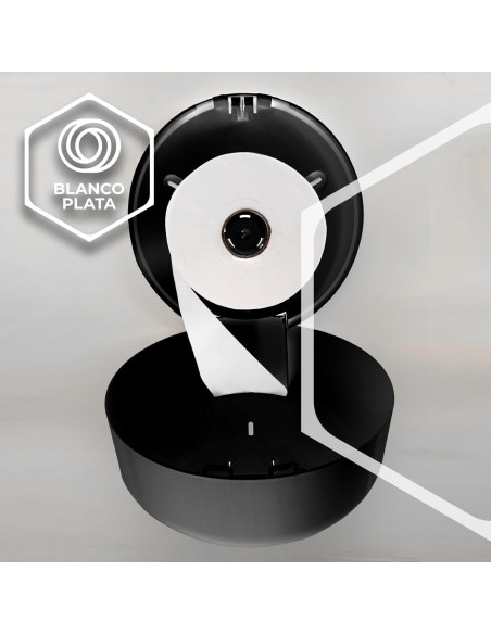 PORTAROLLOS  PAPEL HIGIÉNICO BLANCOPLATA NEGRO