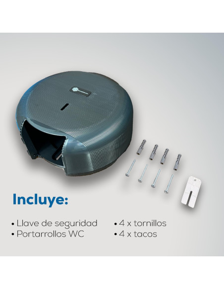 PORTAROLLOS  PAPEL HIGIÉNICO BLANCOPLATA NEGRO