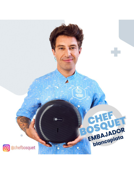 PORTAROLLOS  PAPEL HIGIÉNICO BLANCOPLATA NEGRO