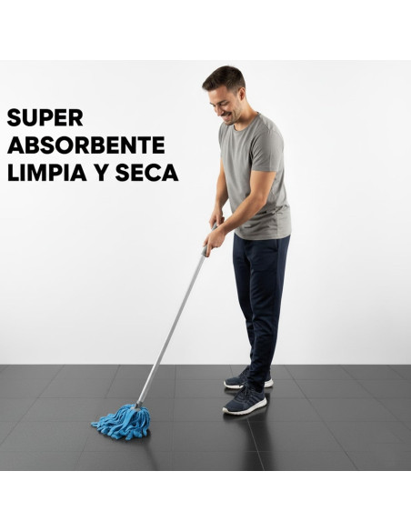 FREGONA MICROFIBRA TIRAS 100% PACK 3 UNIDADES