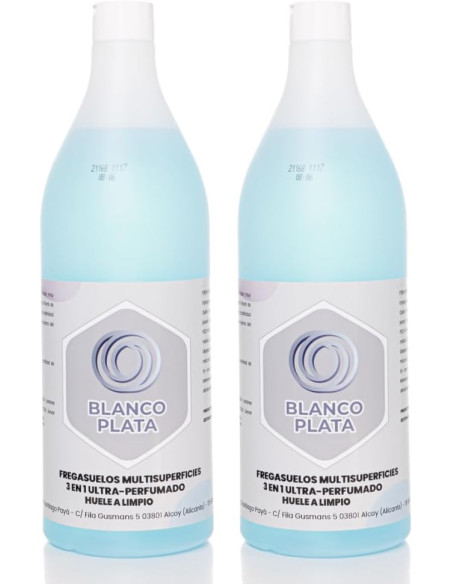 FREGASUELOS Y MULTISUPERCIES HUELE A LIMPIO BLANCOPLATA 1 LITRO 2 UNIDADES