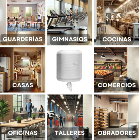 DISPENSADOR PAPEL MECHA BLANCO...