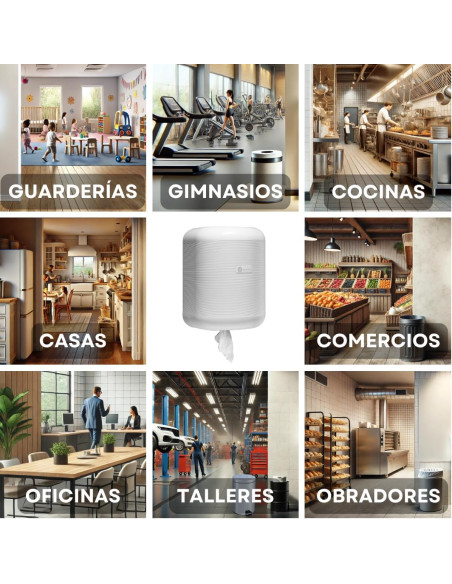 DISPENSADOR PAPEL MECHA BLANCO BLANCOPLATA