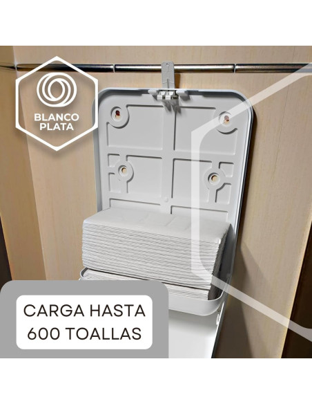 DISPENSADOR DE TOALLAS EN ZIG ZAG  BLANCO BLANCOPLATA