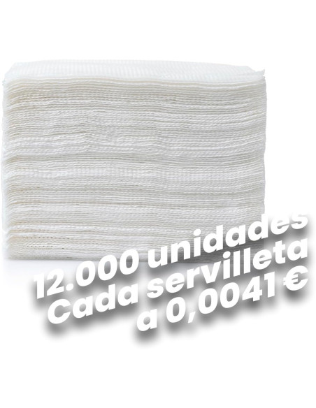 SERVILLETAS MINISERVIS 17x17 BLANCO GOFRADO 1CAPA BLANCOPLATA 12000 UNIDADES