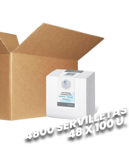 SERVILLETAS CELULOSA BLANCOPLATA 30X30 2C 4800 UNIDADES
