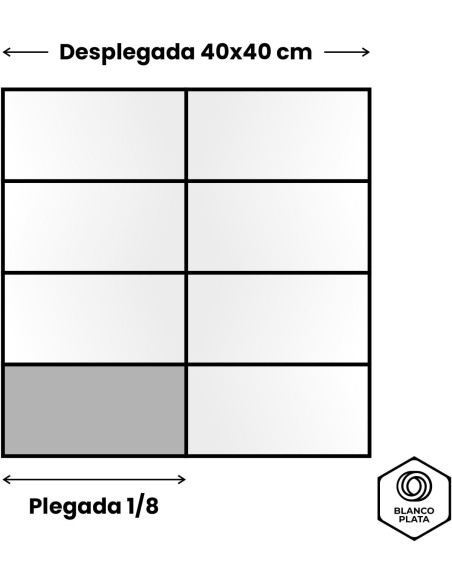 SERVILLETA CELULOSA BLANCA BLANCOPLATA 40X40CM  1/8 2400 UNIDADES