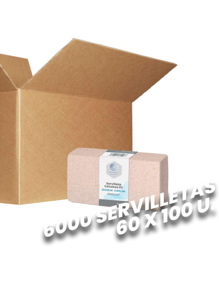 SERVILLETA 20x20 2/C NATURAL BLANCOPLATA 6.000 UNIDADES