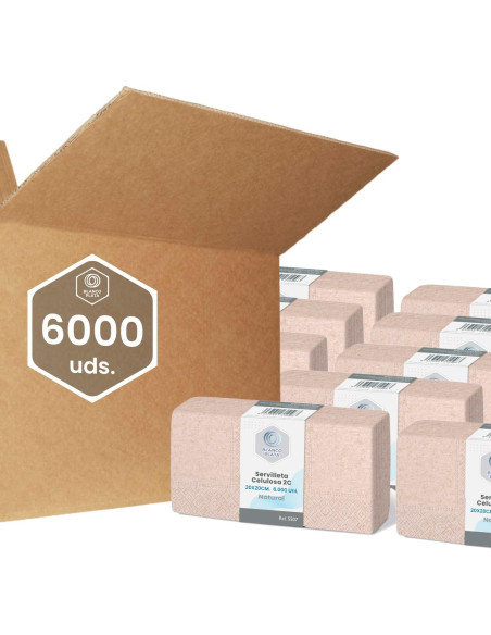 SERVILLETA 20x20 2/C NATURAL BLANCOPLATA 6.000 UNIDADES