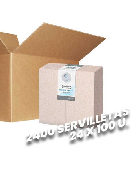 SERVILLETA AIRSOFT 30x40 2C.1/6 NATURAL BLANCOPLATA 2400 UNIDADES