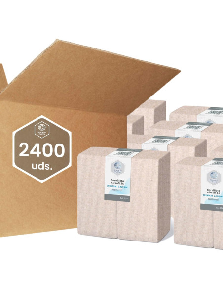 SERVILLETA AIRSOFT 30x40 2C.1/6 NATURAL BLANCOPLATA 2400 UNIDADES