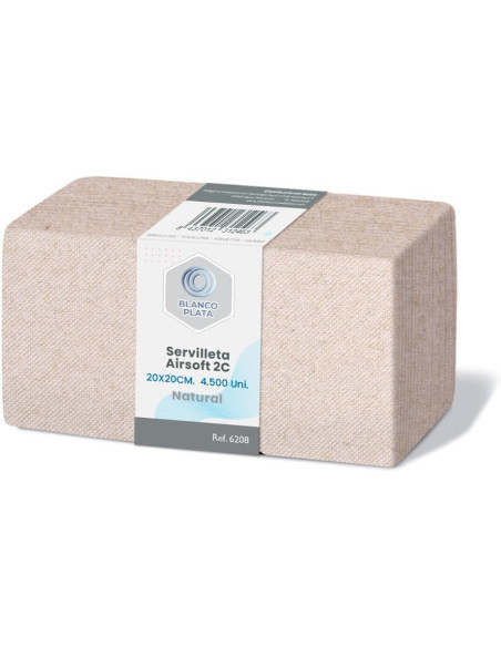 SERVILLETA AIRSOFT 20X20 2C NATURAL BLANCOPLATA(4500)