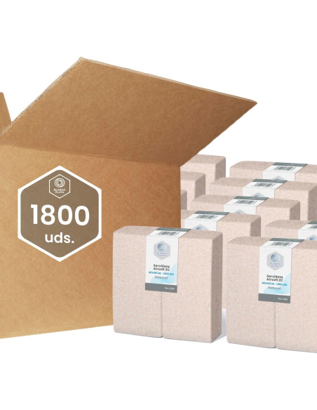 SERVILLETA AIRSOFT 40x40 2C1/8 NATURAL BLANCOPLATA 1800 UNIDADES