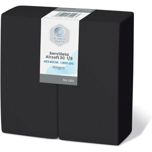 SERVILLETA AIRSOFT 40x40 2C1/8 NEGRO...