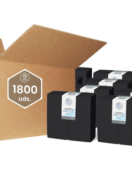 SERVILLETA AIRSOFT 40x40 2C1/8 NEGRO BLANCOPLATA 1800 UNIDADES