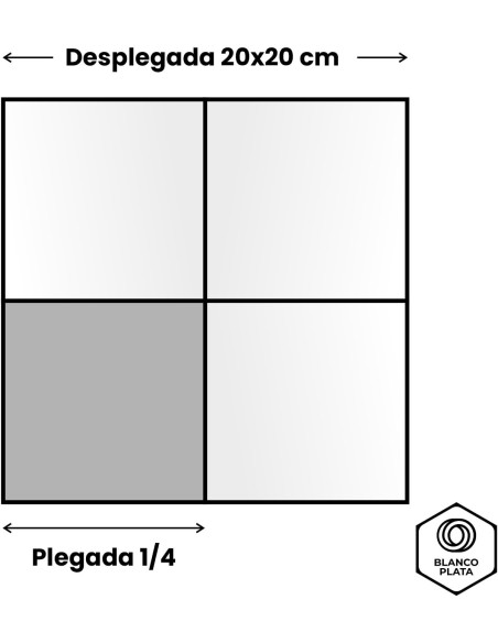 SERVILLETA CELULOSA 20x20 2C. NEGRO BLANCOPLATA 6000 UNIDADES