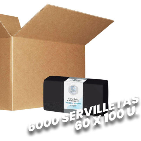 SERVILLETA CELULOSA 20x20 2C. NEGRO...