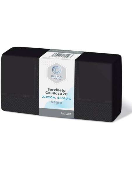 SERVILLETA CELULOSA 20x20 2C. NEGRO BLANCOPLATA 6000 UNIDADES