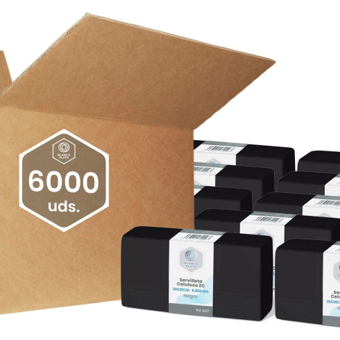 SERVILLETA CELULOSA 20x20 2C. NEGRO...