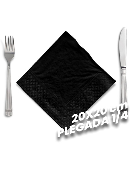 SERVILLETA AIRSOFT 20x20 2C. NEGRO BLANCOPLATA 4500 UNIDADES