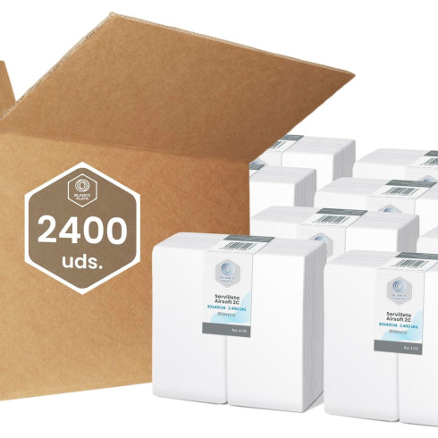 SERVILLETA AIRSOFT 30x40 2C1/6 BLANCO...