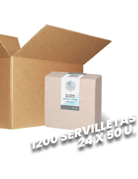 SERVILLETA PAPEL AIRSOFT NATURAL 2C 33X33CM 1200 UNIDADES