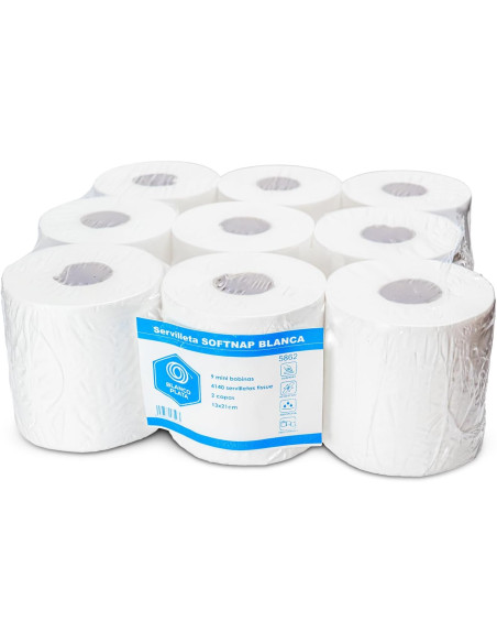 RECAMBIO SERVILLETAS SOFTNAP BLANCA BLANCOPLATA 9 ROLLOS 4140 SERVILLETAS