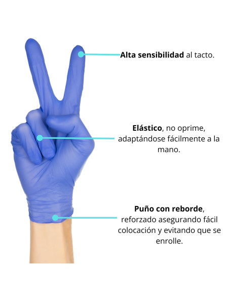 GUANTE NITRILO AZUL SOFT TOUCH BLANCOPLATA 100 UNIDADES TALLA PEQUEÑA