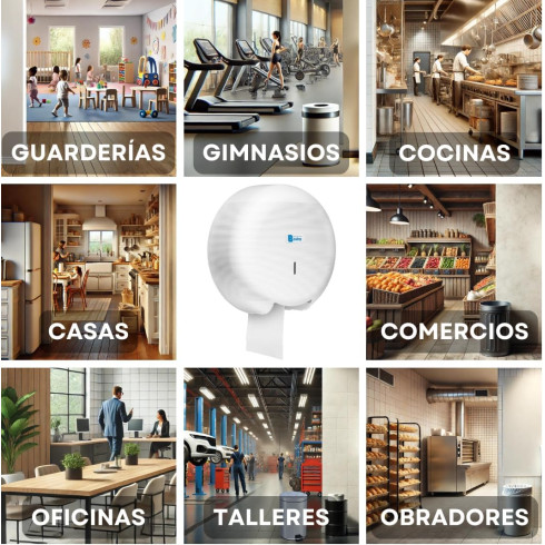 DISPENSADOR PAPEL WC BLANCO...