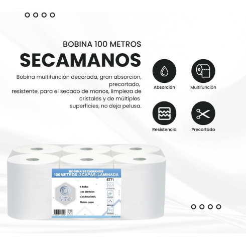 BOBINA MECHA 100M 2 CAPAS LAMINADA...