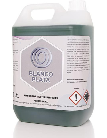 LIMPIADOR MULTISUPERFICIES AMONIACAL BLANCOPLATA 5 LITROS