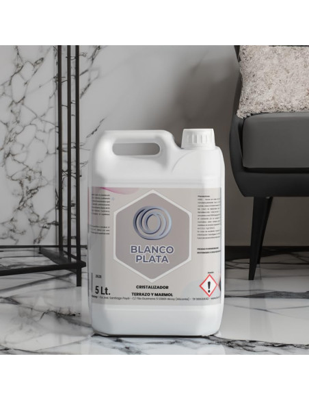 CRISTALIZADOR TERRAZO Y MARMOL BLANCOPLATA 5L