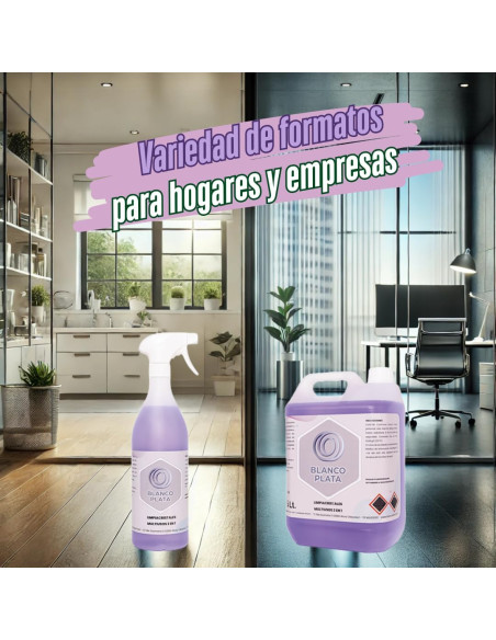 LIMPIACRISTALES MULTIUSOS 2 EN 1 BLANCOPLATA 1L