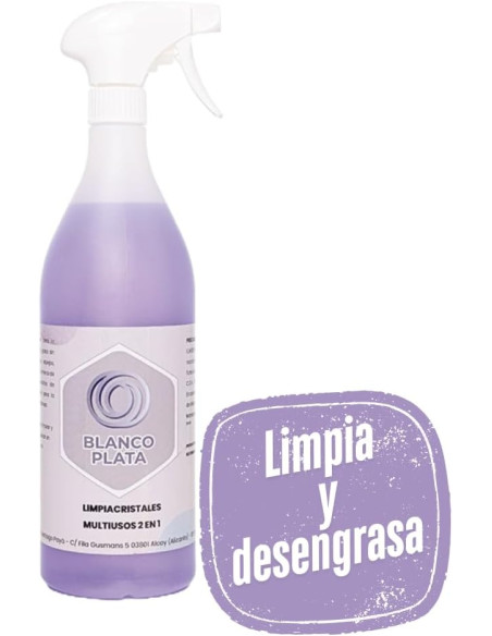 LIMPIACRISTALES MULTIUSOS 2 EN 1 BLANCOPLATA 1L