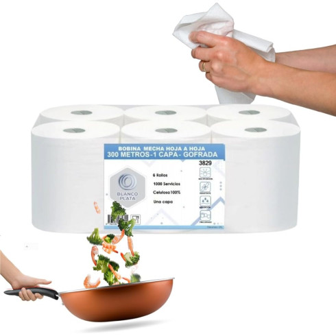 BOBINA MECHA HOJA-HOJA 1 CAPA 300M...