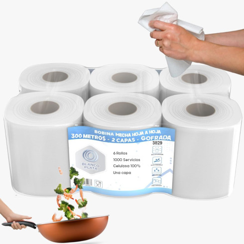 BOBINA MECHA HOJA-HOJA 1 CAPA 300M...