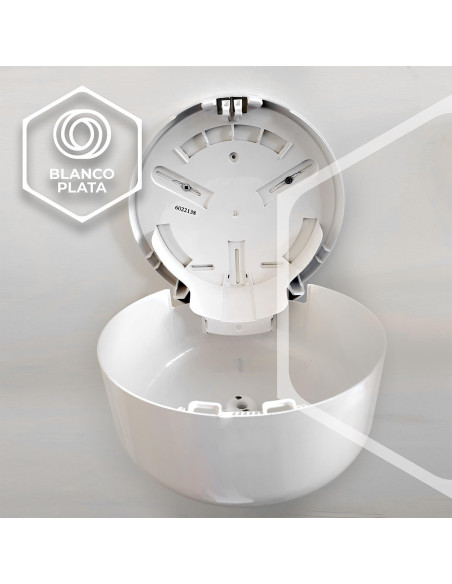 DISPENSADOR PAPEL WC EXTRACCIÓN CENTRAL BLANCOPLATA