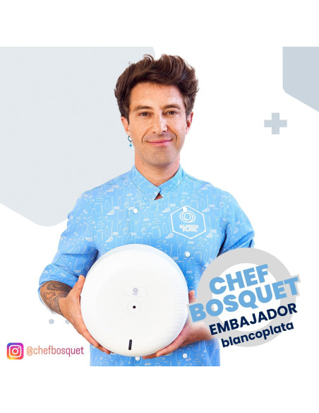 DISPENSADOR PAPEL WC EXTRACCIÓN CENTRAL BLANCOPLATA