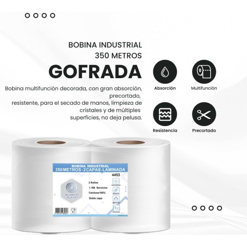 BOBINA INDUSTRIAL 350M 2 CAPAS...