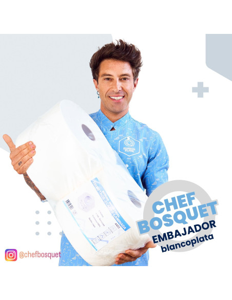 BOBINA INDUSTRIAL 350M 2 CAPAS LAMINADA PASTA PURA BLANCOPLATA 2 UNIDADES