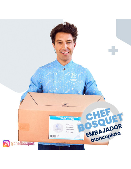 TOALLA V INTERFOLIADA 2 CAPAS PASTA PURA BLANCOPLATA 4000 UNIDADES