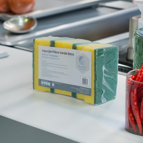 ESPONJA+FIBRA VERDE EXTRA BLANCOPLATA...