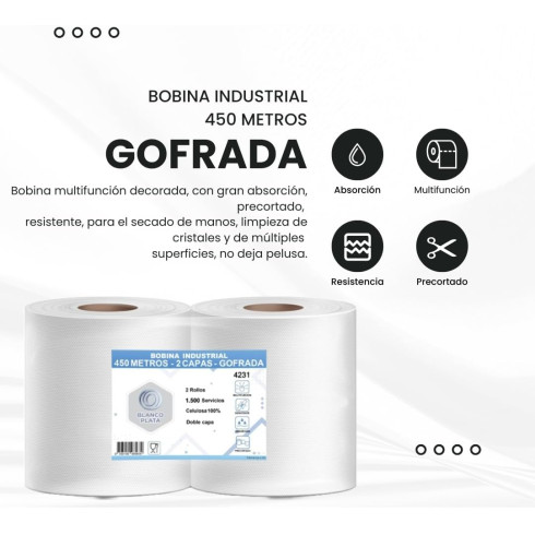 BOBINA INDUSTRIAL 500M 2 CAPAS...