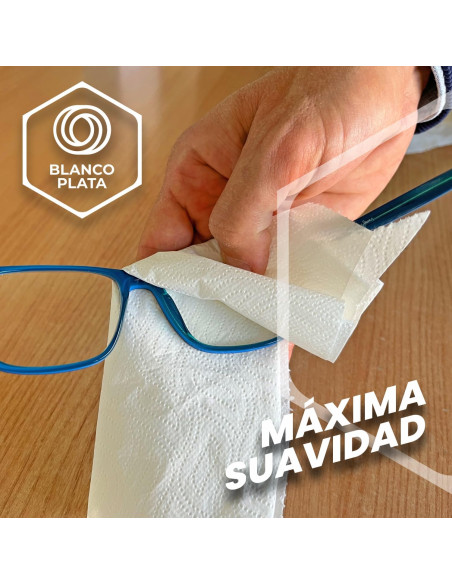 BOBINA MECHA 150M 2 CAPAS LAMINADA PASTA PURA BLANCOPLATA 6 UNIDADES