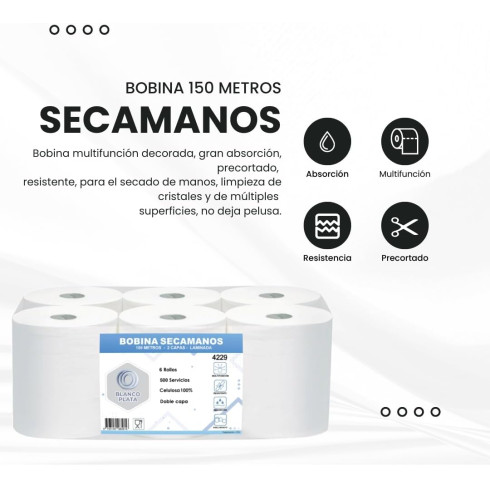 BOBINA MECHA 150M 2 CAPAS LAMINADA...