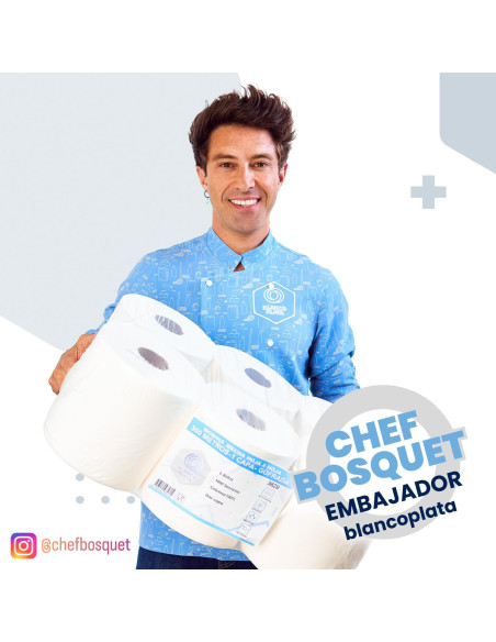 BOBINA MECHA 150M 2 CAPAS LAMINADA PASTA PURA BLANCOPLATA 6 UNIDADES