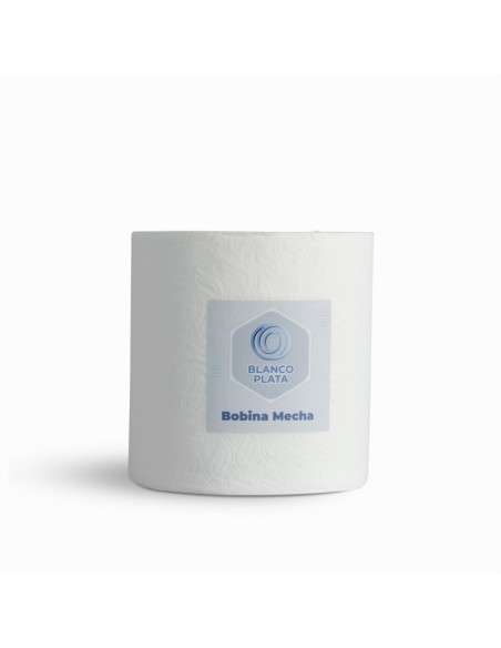 BOBINA INDUSTRIAL 350M 2 CAPAS LAMINADA PASTA PURA BLANCOPLATA 2 UNIDADES