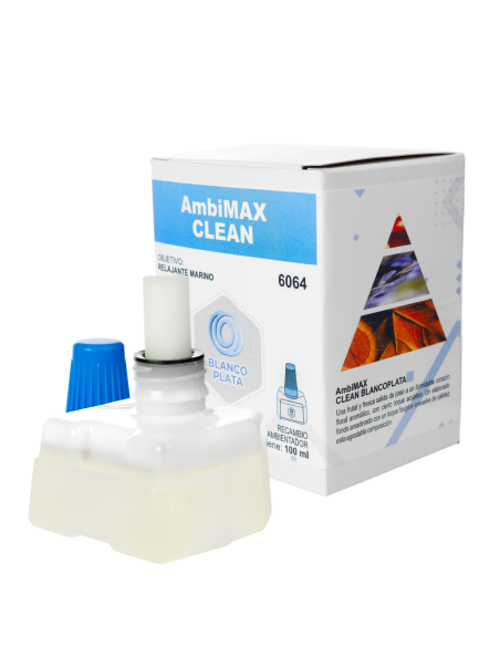 RECAMBIO AMBIMAX FRAGANCIA CLEAN PLUS 100ML 30 DÍAS DE DURACIÓN. FRESCOR MARINO Y RELAJANTE